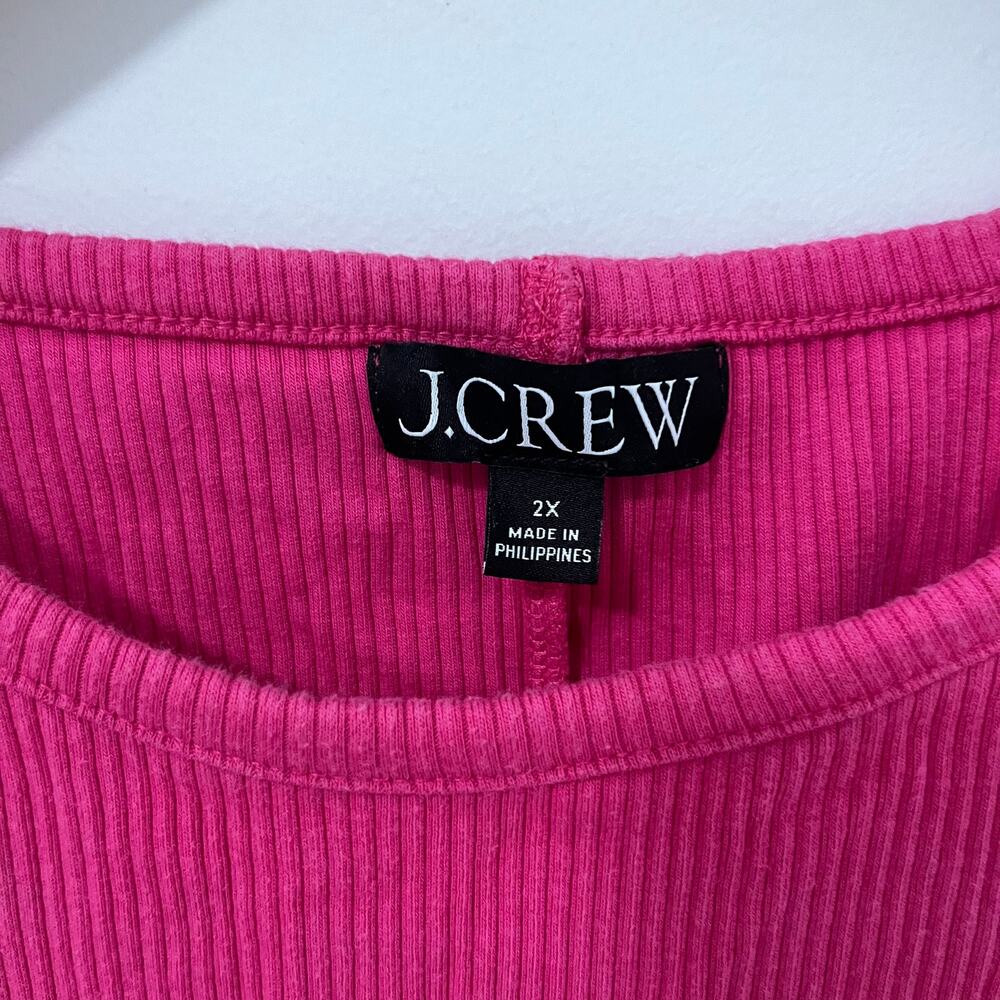 J. Crew Pink Ribbed Tank Size 2X - Picture 2 of 4
